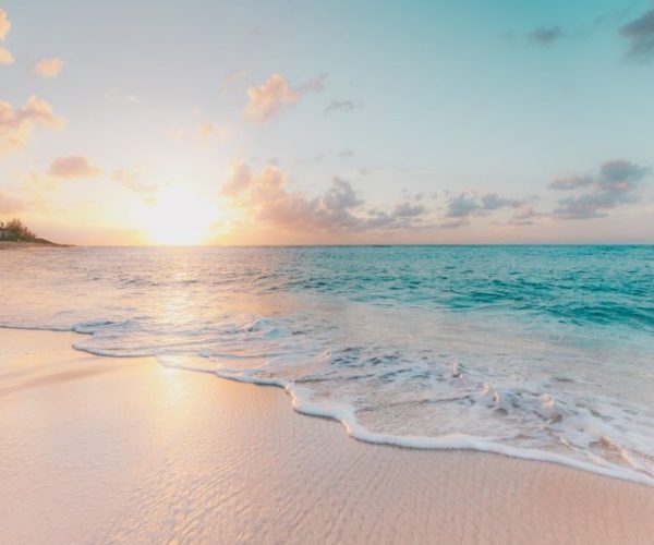 Tropical Beach Sunrise with Turquoise Ocean